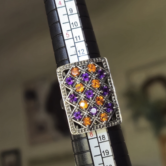 NICKY BUTLER 925 Sterling Silver Amethyst & Honey Topaz Designer Ring Size 7 NWT - Picture 12 of 16